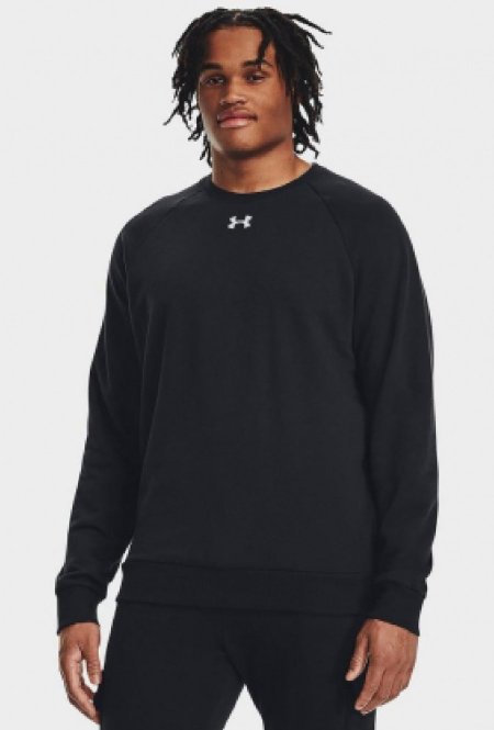 Under Armour Men's UA Rival Fleece Crew Shirt- تيشيرت اندر ارمور ايكون فليس للرجال لون أسود